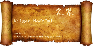 Kilger Noémi névjegykártya